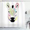 Ambesonne Cartoon Shower Curtain, Colorful Exotic Zebra Head and Funny Animal Abstract Art Print, Cloth Fabric Bathroom Decor Set with Hooks, 69" W x 84" L, Multicolor Soft Blue